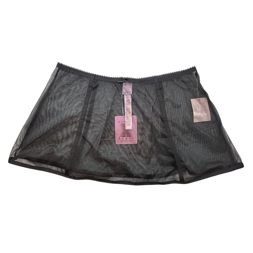 Savage X Fenty Mini Skirt Sheer Mesh Panel Bow VIP